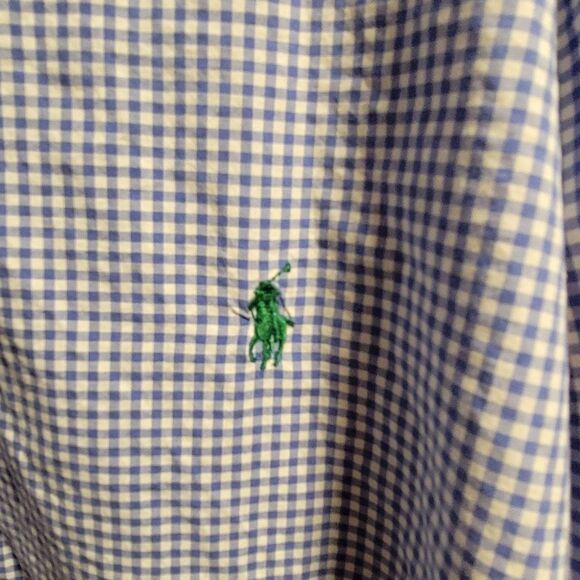Men's Ralph Lauren Button Up 3XLB Green Pony Blue Label - Picture 4 of 6